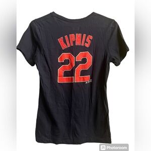 Woman’s Magestic Cleveland Indians fitted t shirt Kipnis size small baseball